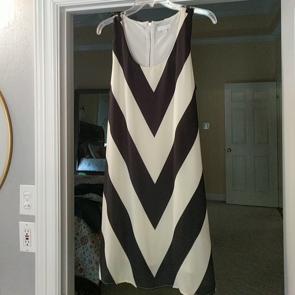 Black and Ivory chevron dress